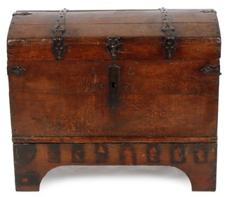 British Oak Sailor's Chest, Dated 1676