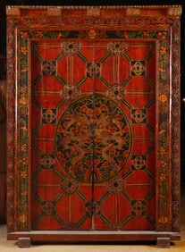 Nepali Painted Door, Early/Mid 20th C.