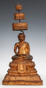 Thai Bronze Buddha Shakyamuni, 19th C.