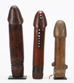 Antique Thai Palad Khik Phallic Amulets, 19th C.
