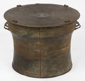 Vintage Karen Bronze Rain Drum, Laos