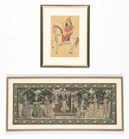 2 Framed Antique Indian Paintings, Late 19th/Early 20th C.