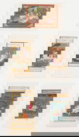 5 Indian Erotic Miniature Paintings, 19th C.