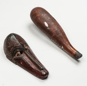 2 Ethnographic Masks, Late 19th-Mid 20th C.