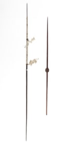 2 Antique Asmat Ceremonial Spears, Papua (Irian Jaya) Province, Indonesia