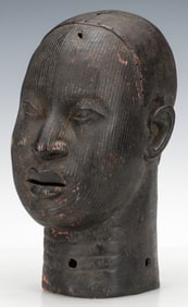 African Yoruba Bronze Ife Style Bust of a Royal Queen,Early/Mid 20th C.