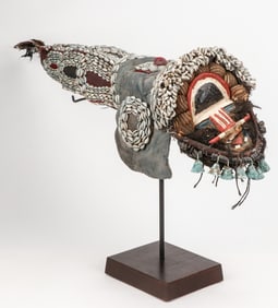 African Guere-Wobe Female Singer's Mask, Ivory Coast, Mid 20th C.