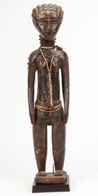 African Guro Standing Female Figure, Ivory Coast, Mid 20th C.