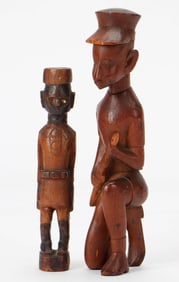 2 African Kamba Figures, Kenya, Mid 20th C.