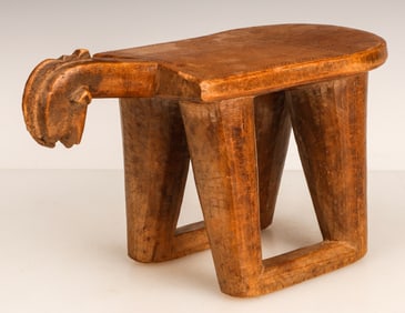 African Mossi Anthropomorphic Stool, Burkina Faso, Mid 20th C.