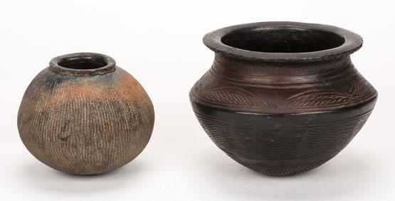 2 African Ceramic Pots, Mid 20th C.