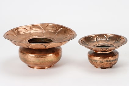 2 African Copper Spittoons, Mid 20th C.