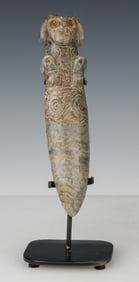 Taino Knife-Form Squatting Human-Like Figure