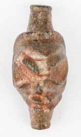 Taino Head Zemi With Powerful Facial Features