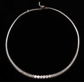 Nias Ceremonial Silver Necklace, Indonesia, Early 20th C.