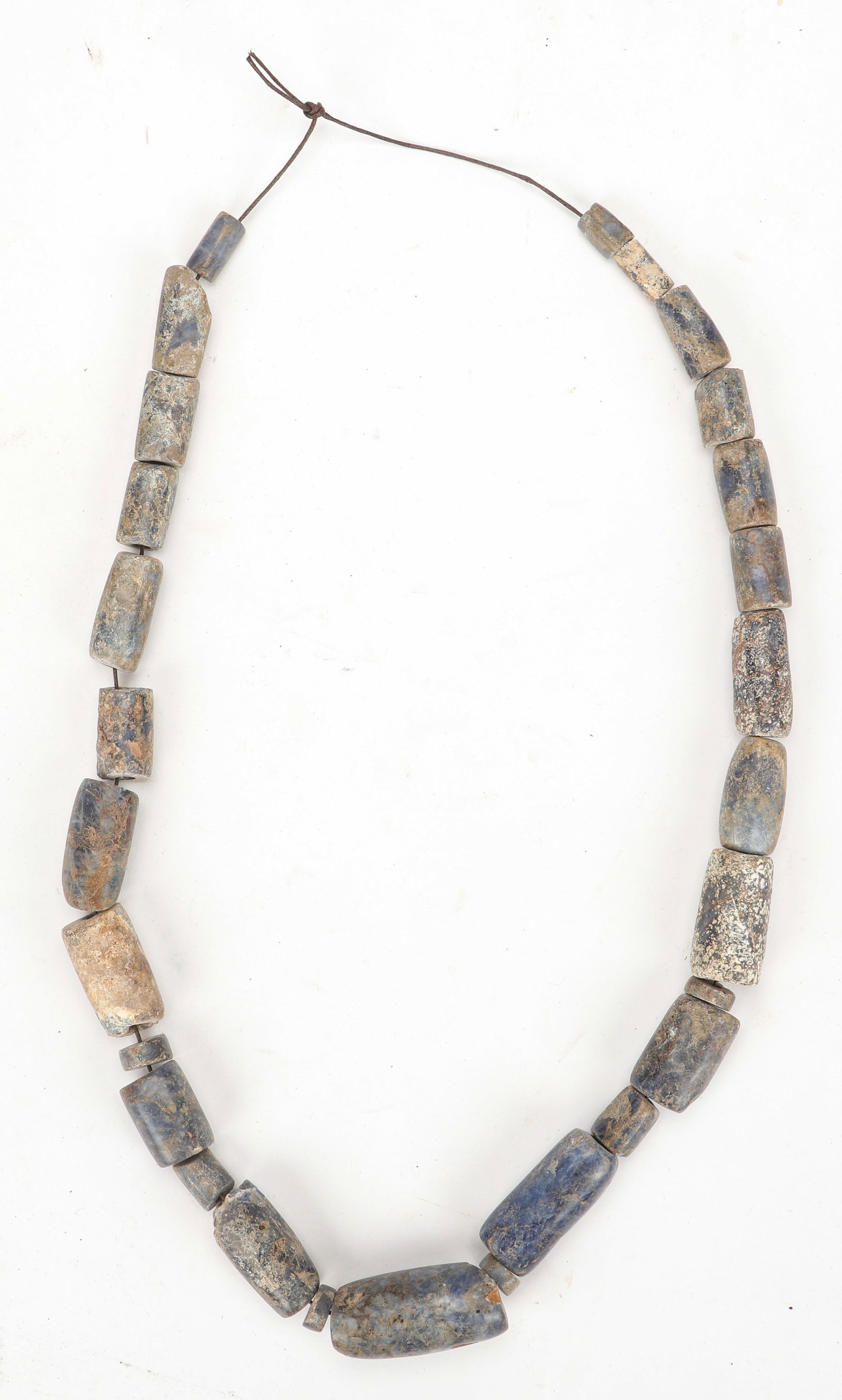 Incan Lapis Lazui Necklace: Incan Lapis Lazui Necklace. Size: 1) 9'' x 3'' x 1'' (23 x 8 x 3 cm); 2) 4'' x 4'' (10 x 10 cm).