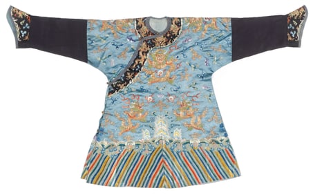 Chinese Blue Dragon Robe, Qing Dynasty