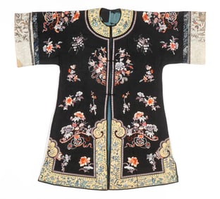 Chinese Silk Embroidered Robe, Qing Dynasty