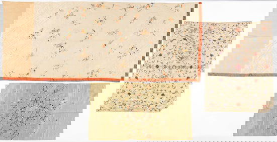 3 Antique Chinese Silk Embroidered Textiles