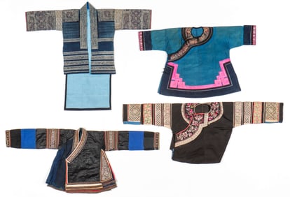 4 Miao And Yi Jacket Textiles, 20th C.