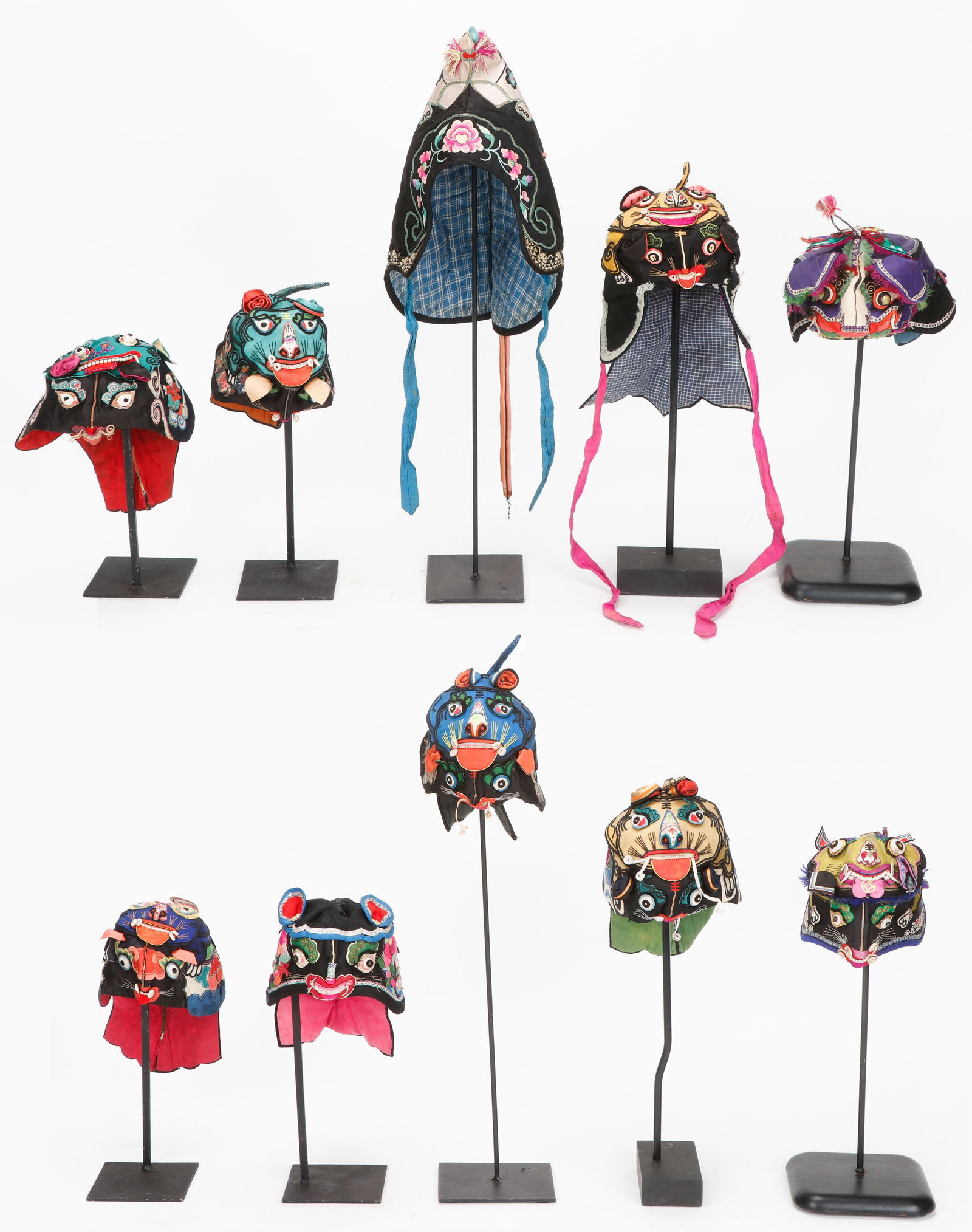 A Group of 10 Chinese Children's Hats (1 of 12)