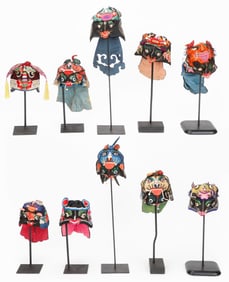A Group of 10 Chinese Children's Hats