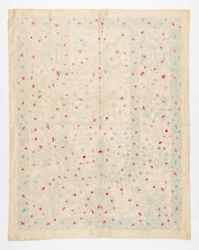 Uzbek Small White Suzani, Dated in Embroidery 1916