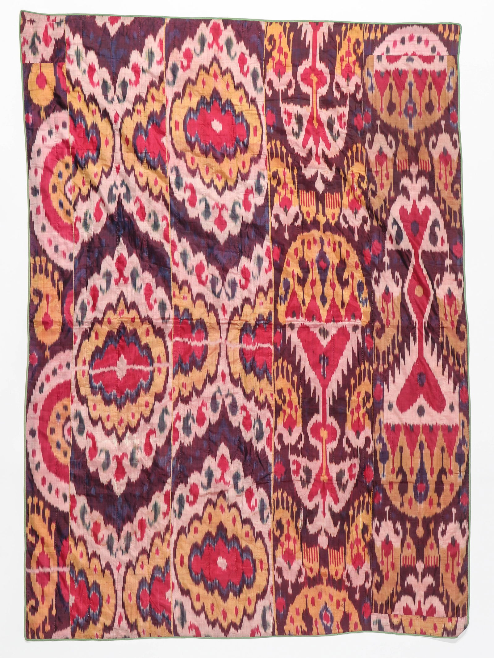 Central Asian Silk Ikat Textile, Uzbekistan, 19th C. (1 of 3)