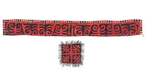 19th C. Kirghiz Felt Tent Band and Cover