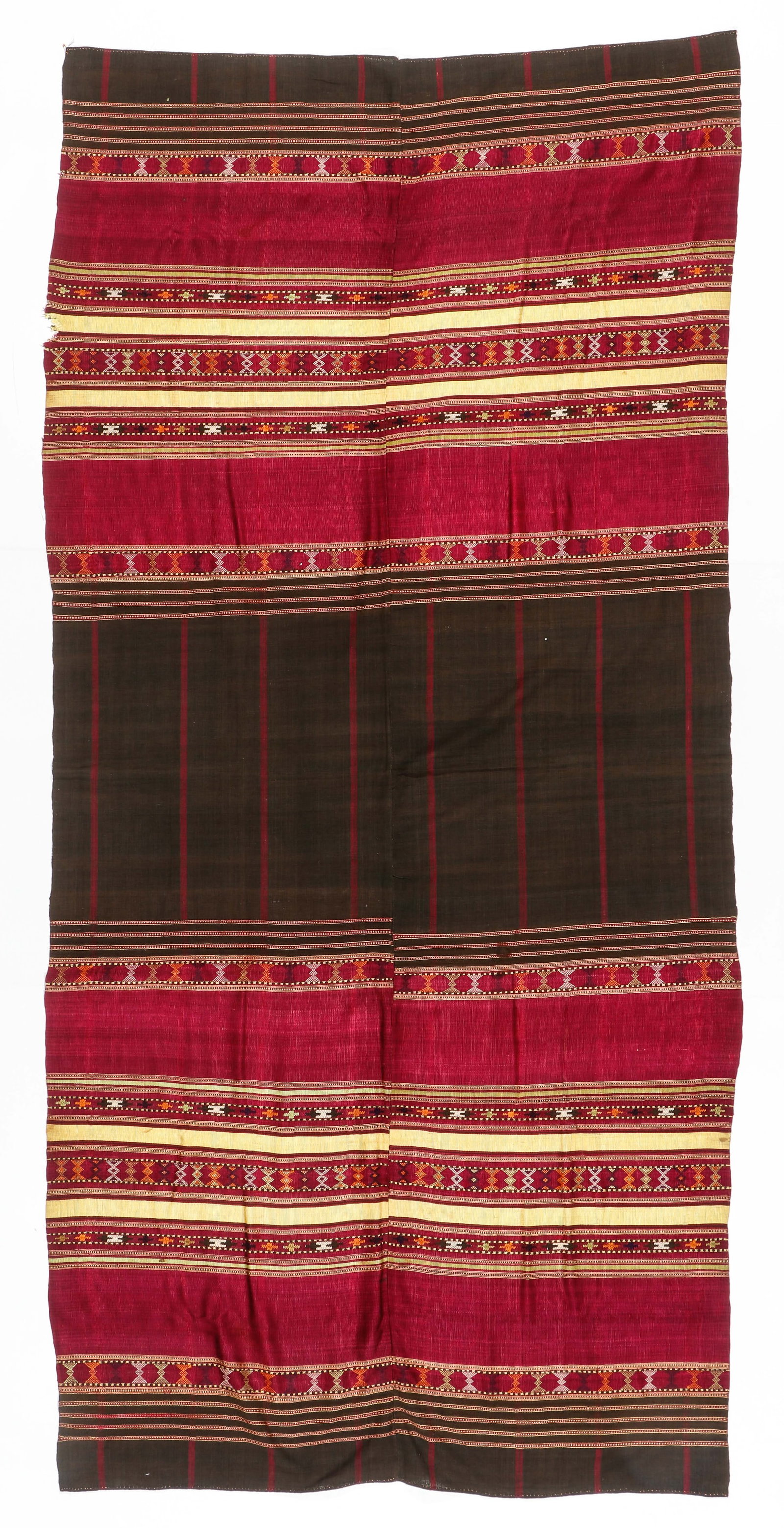 Waziri Silk Shawl, Pakistan, Early 20th C.: Waziri Silk Shawl, Pakistan, Early 20th C. Waziristan, situated in the Northeast province of Pakistan and bordering Afghanistan, boasts a distinct local weaving tradition that frequently combines silk