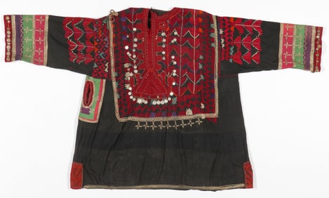 Kohistani Embroidered Dress with Coins, Afghanistan, Early 20th C.