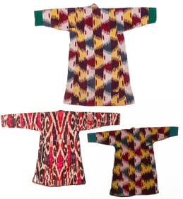 3 Ikat Robes, Early 20th C.