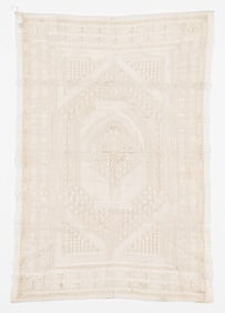 Persian Whitework Panel, Mid 19th C.