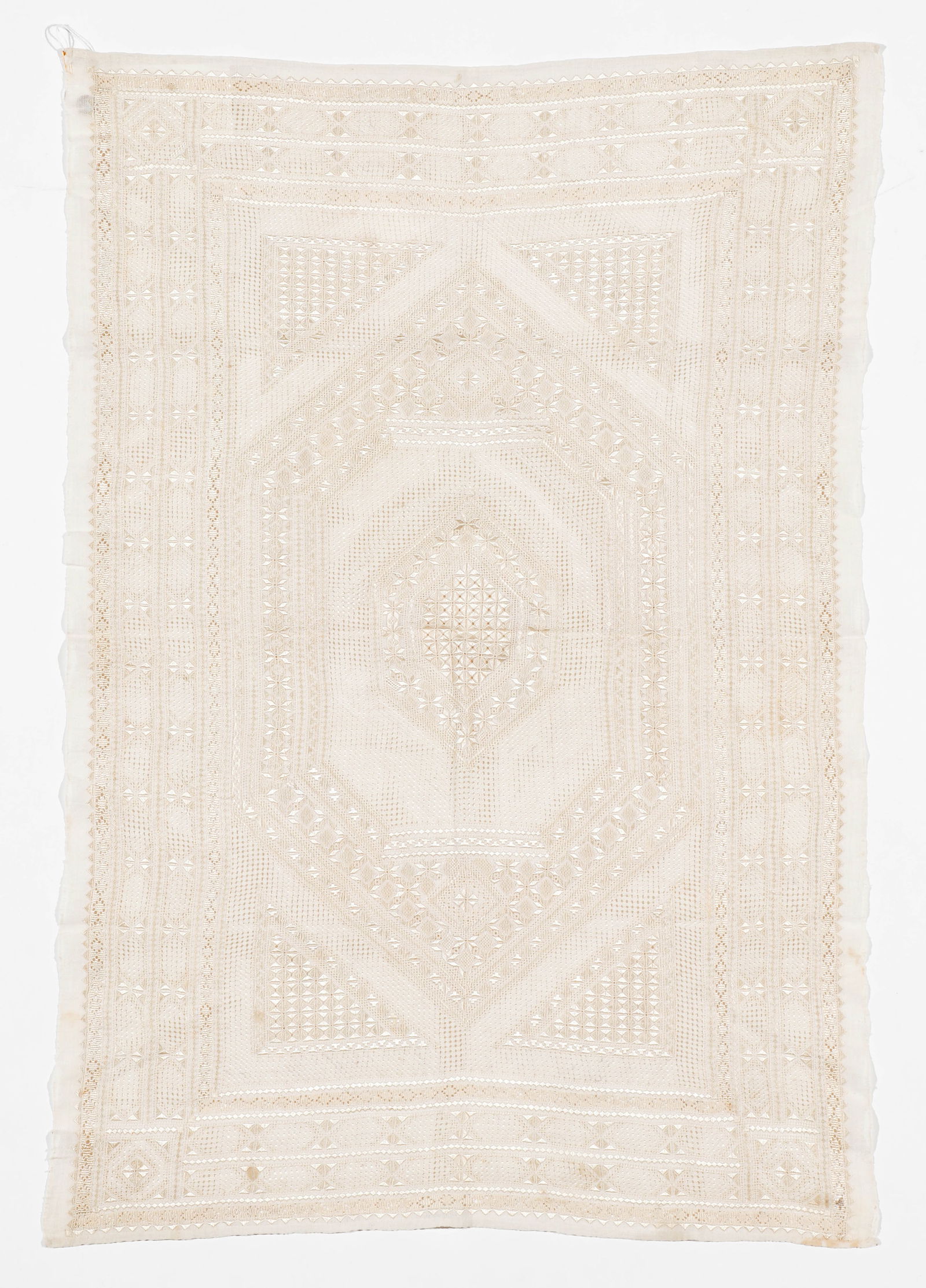 Persian Whitework Panel, Mid 19th C. (1 of 2)