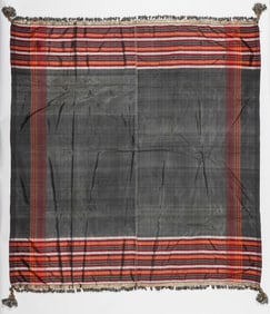 Keffiyeh Tasseled Silk Shawl, Syria, Early 20th C.
