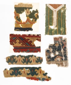 Study Group of 6 Early Rug/Textile Fragments
