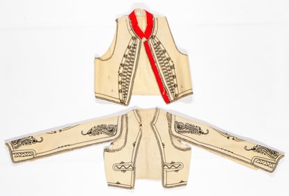 2 Antique Greek Embroidered Wool Felt Jackets