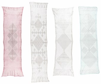 4 Egyptian Assuit Shawls, Early 20th C.