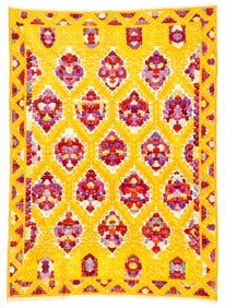 Yellow Rabat Embroidered Chest Cover, Morocco, Early 20th C.