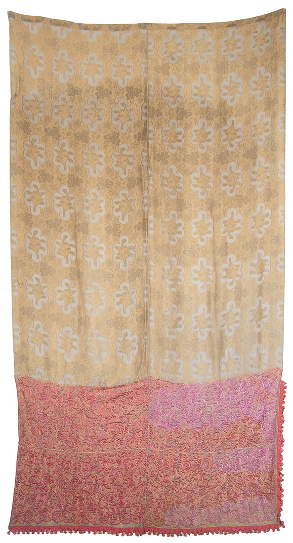 Moroccan Pink Embroidered Curtain, Early 20th C. (1 of 9)