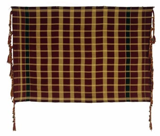 Moroccan Silk Shawl With Tassels, Early 20th C.