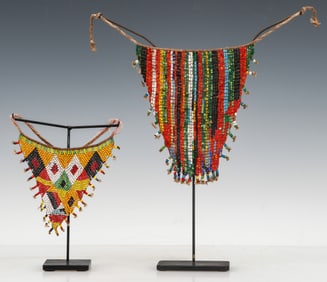 2 African Kirdi Cache Sexe Aprons, Cameroon, Early- Mid 20th C.