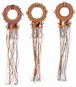 3 African Maasai Beaded Women’s Collars, Kenya, 20th C.