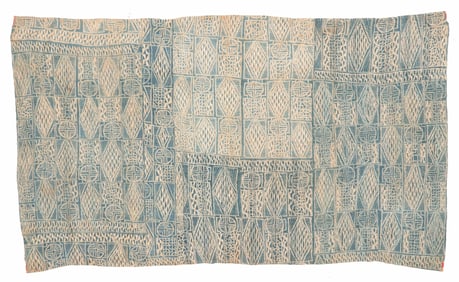 Large Chief's Bamileke Ndop Indigo Cloth, Cameroon, Early 20th C.