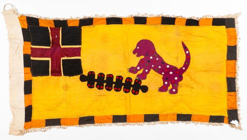 African Tribal Asafo / Fante Folk Flag, Ghana, Mid 20th C.
