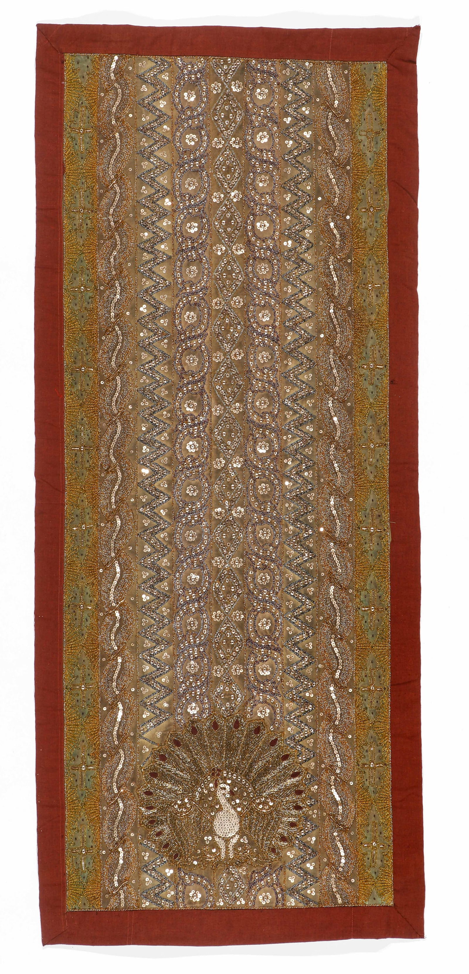 Fine Burmese Kalaga Peacock Fragment, Rangoon 19th C. (1 of 5)