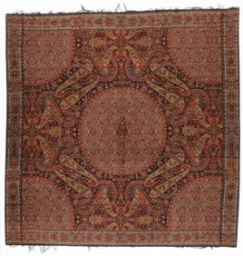 French Paisley Moon Shawl, C. 1840.