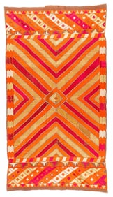 Indian Phulkari Silk Embroidered Textile, Early/Mid 20th C.