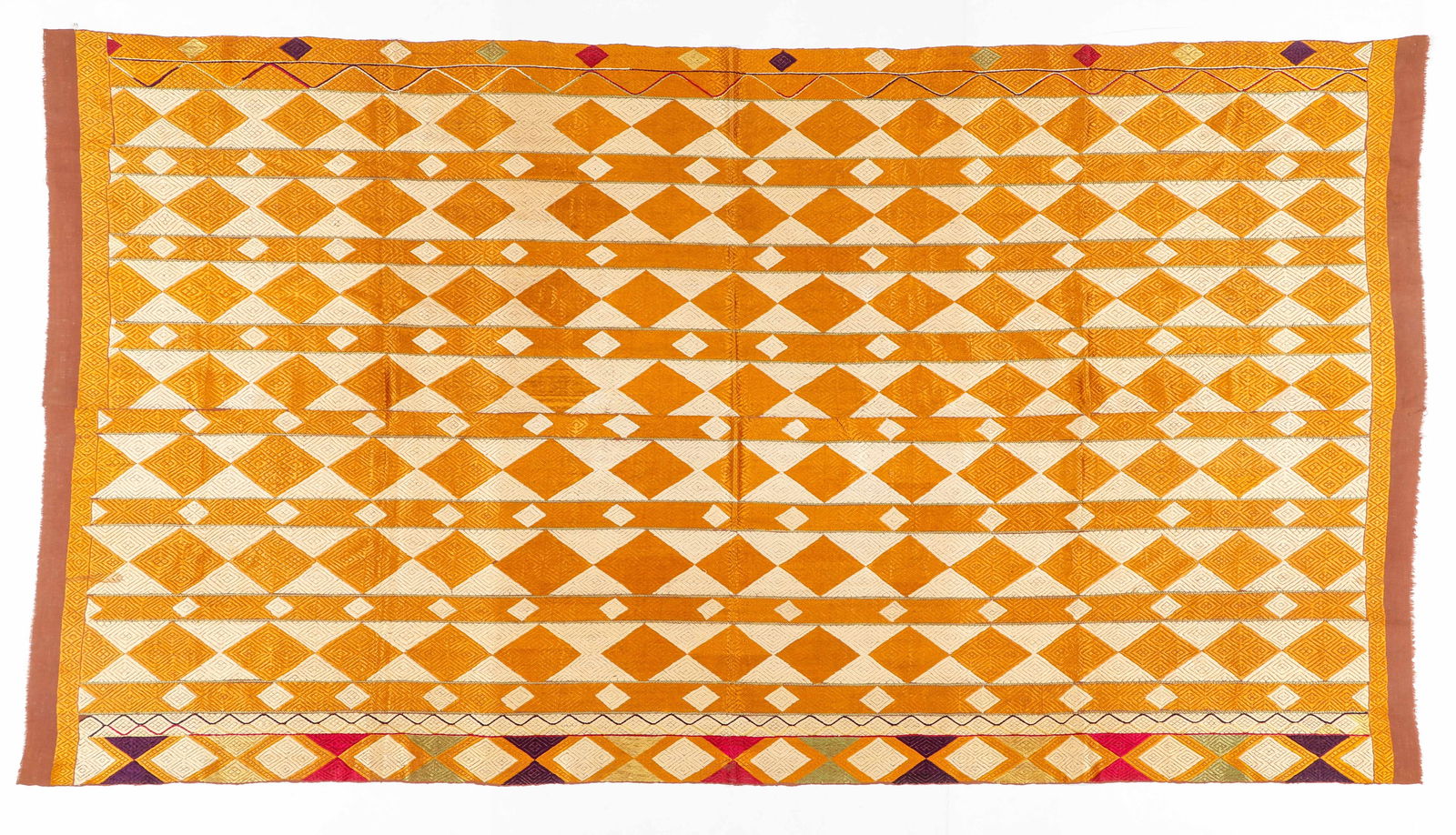 Gold and White Phulkari, Punjab, Early 20th C. (1 of 4)