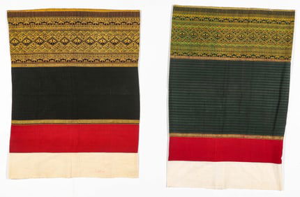 Two Thai Cotton Sarongs, Mid 20th C.